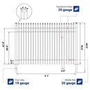 10x7 ft Steel Fence with 3 Rails, 30 Panels