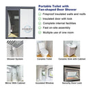 Bastone Portable Toilet with Fan-shaped Door Shower - PM000127 - Serenity Provision