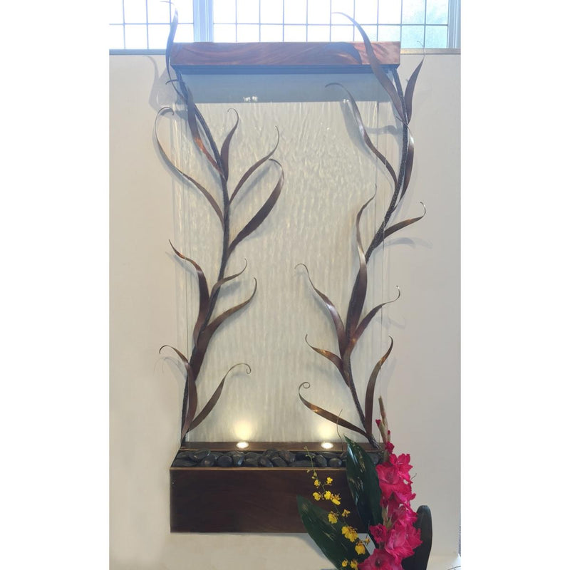 Aura “Flow” Wall Fountain | Glass and Stainless Water Wall