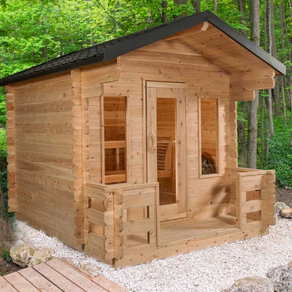 Dundalk Leisurecraft Georgian Cabin Sauna with Porch CTC88PW - Serenity Provision