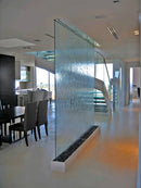 Aura Clear Glass Fountain | Large Free Standing Vertical Waterfall Wall