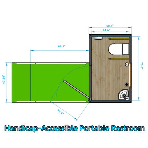 Bastone Handicap-Accessible Portable Restroom for Disabled - PM000122 - Serenity Provision