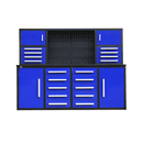 7' Garage Storage Cabinet with Workbench (18 Drawers & 4 Cabinets & Pegboard)
