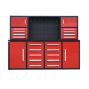 7' Garage Storage Cabinet with Workbench (18 Drawers & 4 Cabinets & Pegboard)