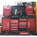 7' Garage Storage Cabinet with Workbench (18 Drawers & 4 Cabinets & Pegboard)