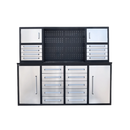 7' Garage Storage Cabinet with Workbench (18 Drawers & 4 Cabinets & Pegboard)