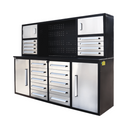 7' Garage Storage Cabinet with Workbench (18 Drawers & 4 Cabinets & Pegboard)