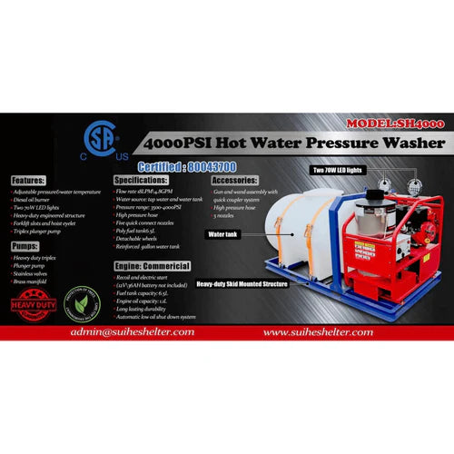 Greatbear Hot Water Pressure Washer with Water Tank - PP000125