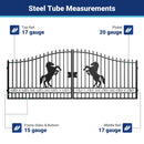 20x8 ft Steel Dual Swing Driveway Gate
