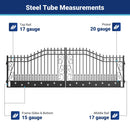 20x8 ft Steel Dual Swing Driveway Gate