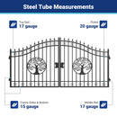 14x8 ft Steel Dual Swing Driveway Gate