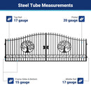 20x8 ft Steel Dual Swing Driveway Gate