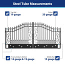 14x8 ft Steel Dual Swing Driveway Gate