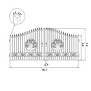 16x8 ft Steel Dual Swing Driveway Gate with Tree Pattern