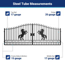 18x8 ft Steel Dual Swing Driveway Gate
