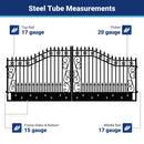 18x8 ft Steel Dual Swing Driveway Gate