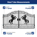 12x8 ft Dual Swing Driveway Steel Gate