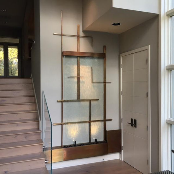 Aura Waterfalls Right Angles Water Wall | Custom Indoor Fountain