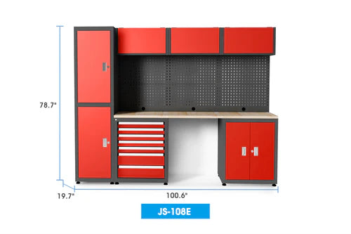 Chery Industrial Heavy Duty Ready-to-assemble Steel Garage Storage System 108E - JS-108E-RD