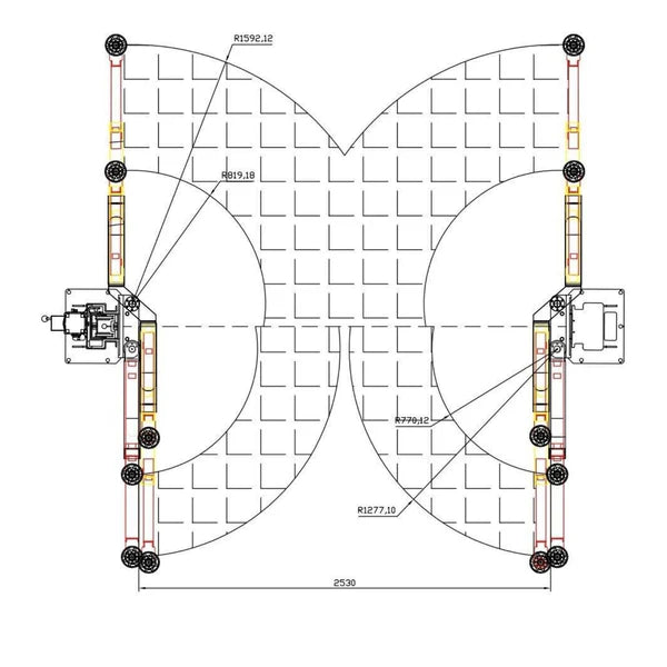 Katool KT-AS110D Two Post Asymmetrical Vehicle Lift 11,000lbs Single Point Lock Release - AS110D