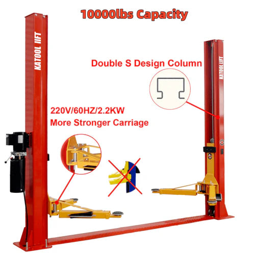 Katool KT-H100 Two Post Vehicle Lift 10,000lbs - KT-H100