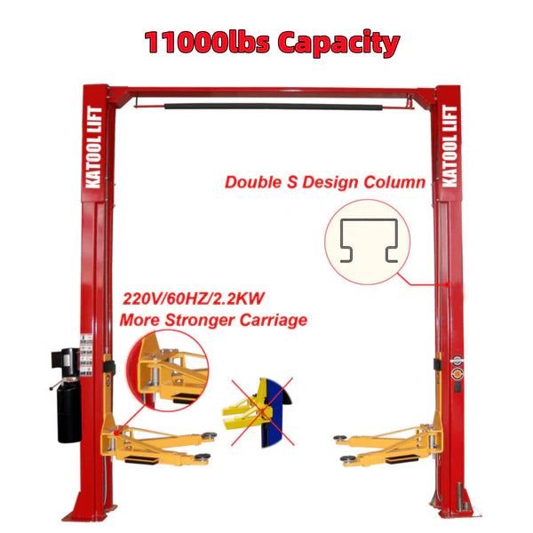 Katool KT-M110 Two Post Clear-floor Vehicle Lift 11,000lbs - M110