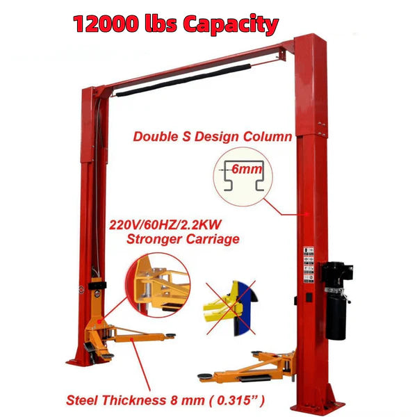 Katool KT-M120 Two Post Clear-floor Vehicle Lift 12,000lbs - M120