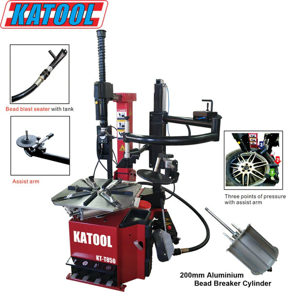 Katool KT-T850 Tilt-Arm Wheel Clamp Tire Changer Machine - KT-T850