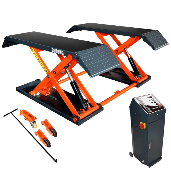 Katool KT-X80 Mid-rise Scissor Lift, Pneumatic Release (Two variations for voltage, 110v and 220v) - KT-X80-110 pneumatic