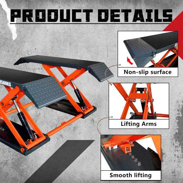 Katool KT-X80 Mid-rise Scissor Lift, Pneumatic Release (Two variations for voltage, 110v and 220v) - KT-X80-110 pneumatic