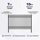 10x7 ft Steel Fence with 4 Rails, 30 Panels