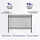 10x7 ft Steel Fence with 3 Rails, 30 Panels
