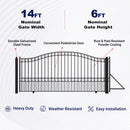 14x6 ft Steel Sliding Driveway Gate