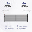 18x6 ft Steel Dual Swing Driveway Gate - MILAN Style