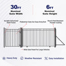 30ft Steel Sliding Driveway Gate with 5ft Pedestrian Gate