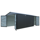 Chery Industrial 10 x 20 ft Plus Upgraded Metal Garage Shed with Double Front Doors, Side Entry Door