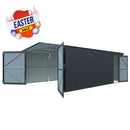 Chery Industrial 13 x 20 ft Plus Upgraded Metal Garage Shed with Double Front Doors, Side Entry Door