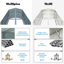 Chery Industrial 13 x 20 ft Plus Upgraded Metal Garage Shed with Double Front Doors, Side Entry Door