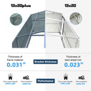 Chery Industrial 13 x 20 ft Plus Upgraded Metal Garage Shed with Double Front Doors, Side Entry Door