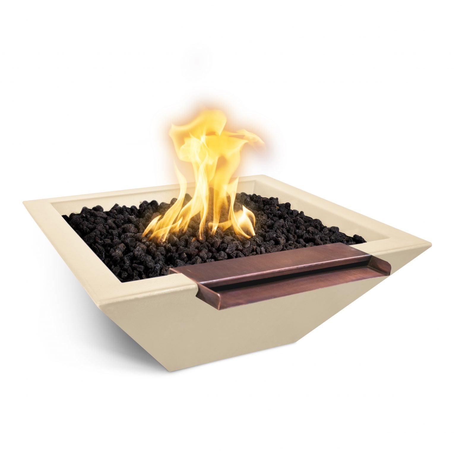The Outdoor Plus Maya Fire & Water Bowl Wide Spill GFRC Concrete OPT-XXSFWWS - Serenity Provision