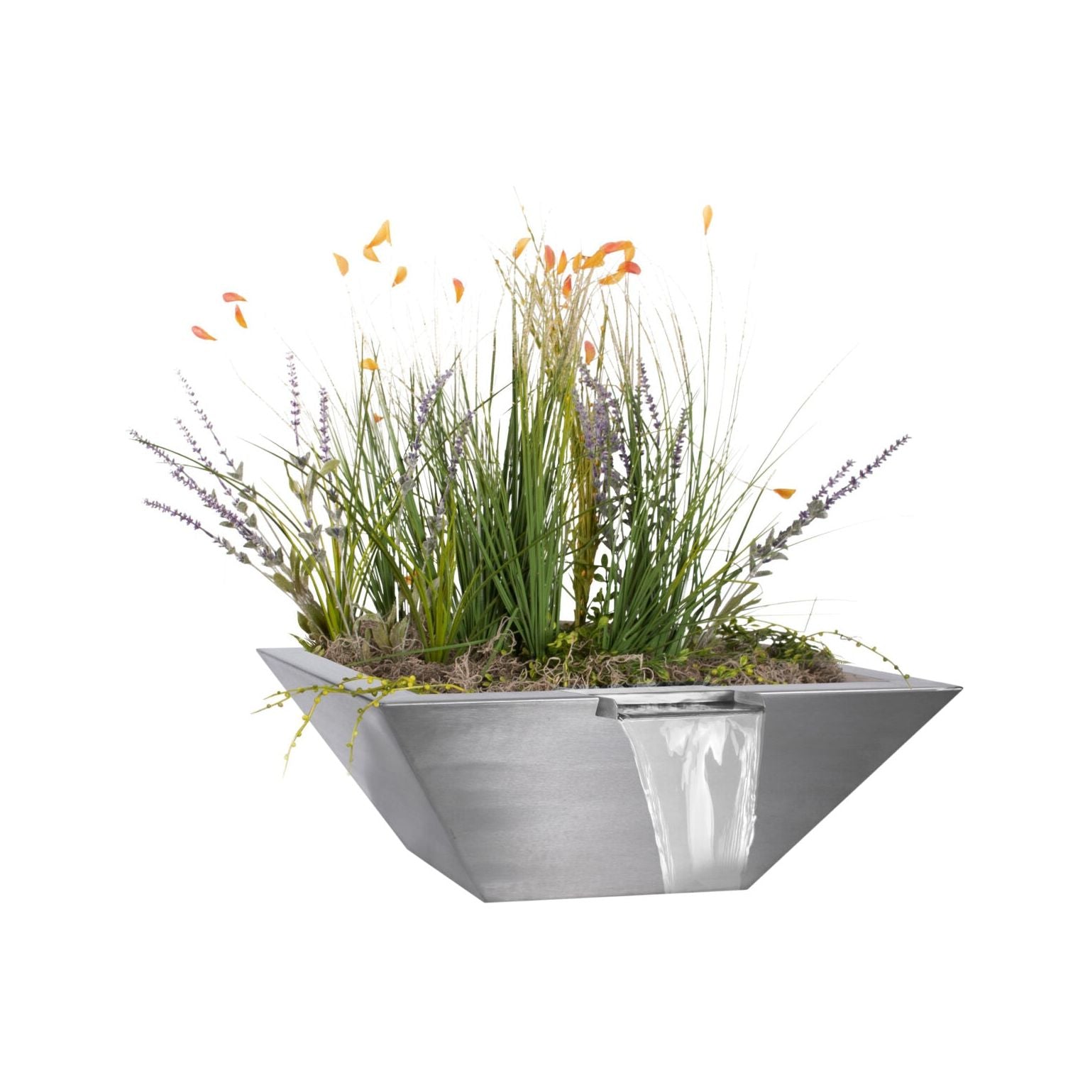 The Outdoor Plus Maya Planter & Water Bowl Stainless Steel OPT-XXSQSSPW - Serenity Provision