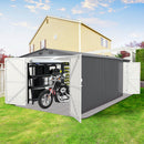 Chery Industrial 10 x 20 ft Metal Garage Shed with Double Front Doors, Side Entry Door