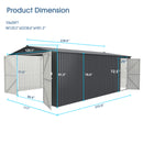 Chery Industrial 10 x 20 ft Metal Garage Shed with Double Front Doors, Side Entry Door