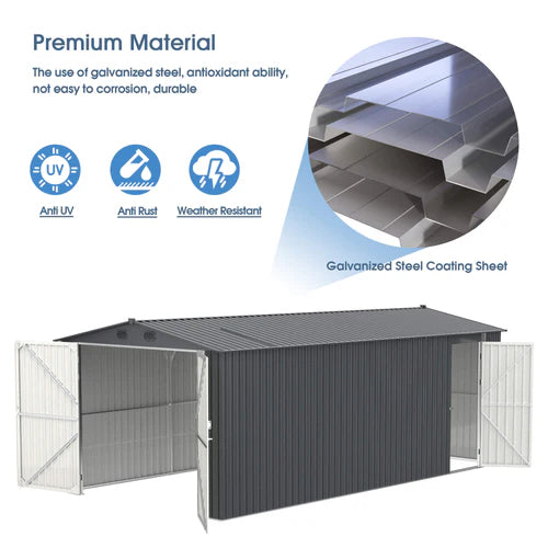 Chery Industrial Metal Storage Shed 13'x20' - DOUMS1320DG01