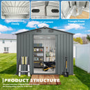 Chery Industrial 8 x 12 ft Metal Storage Shed