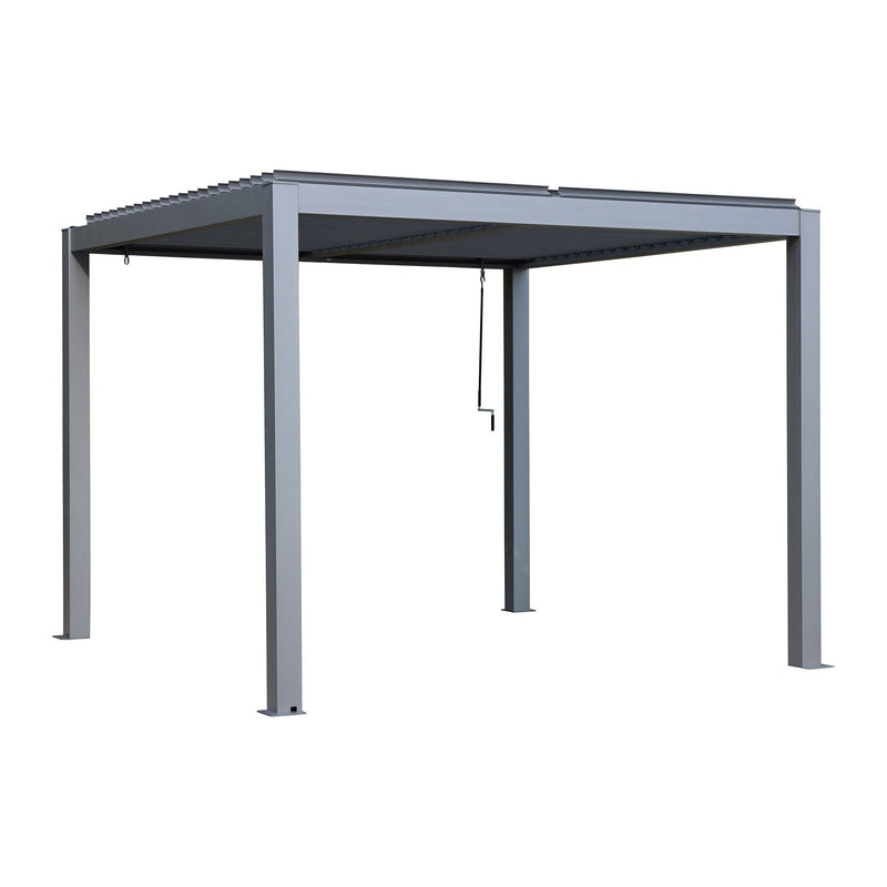 Gazebo Penguin Vikos Pergola with Aluminum Frame & Galvanized Steel Louvers 10ft. x 10ft. - PA1010 - Serenity Provision