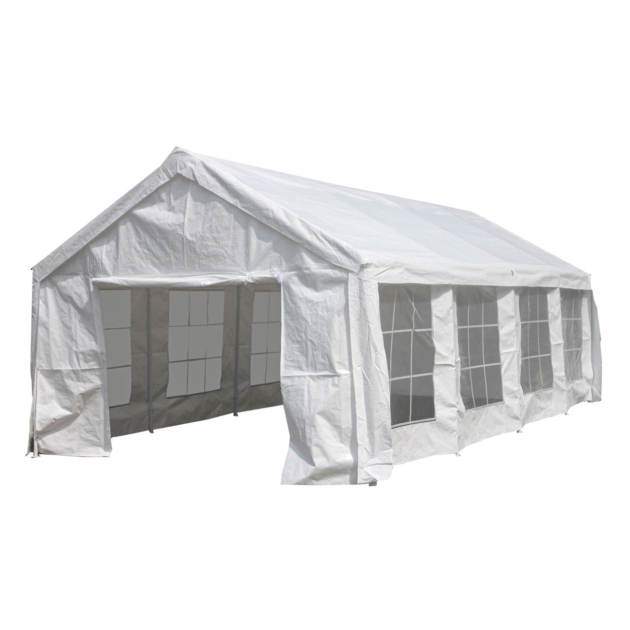 Aleko Heavy Duty Outdoor Canopy Event Tent with Windows - 13 X 26 FT - White PWT13X26-AP - Serenity Provision
