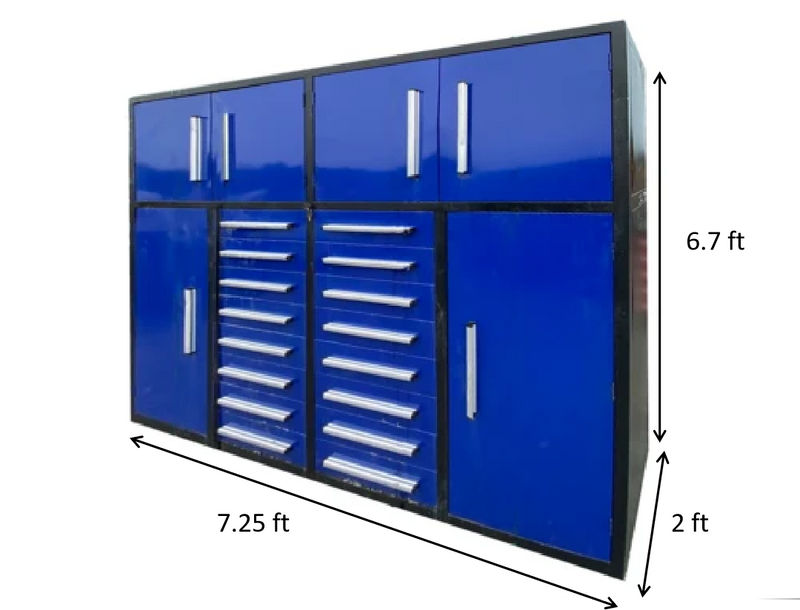 7' Garage Storage Cabinets (16 Drawers)