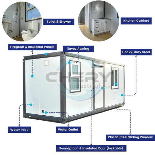 Bastone Portable Office 7ft x 20ft with Bathroom - SUIPB720007D - Serenity Provision