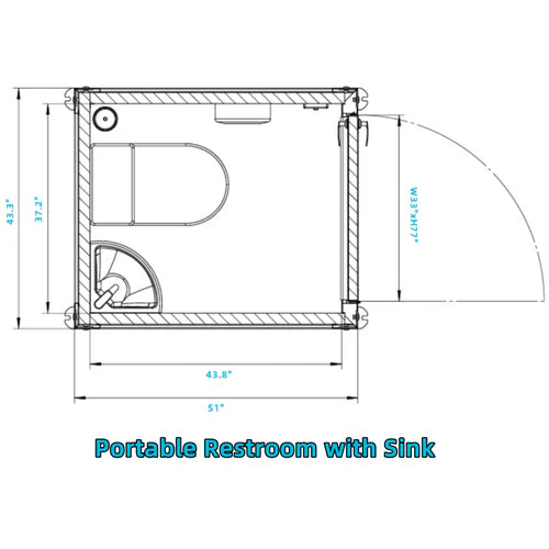 Bastone Portable Restroom with Sink - PM000123 - Serenity Provision